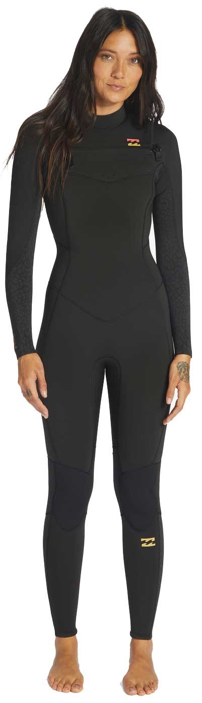 Гидрокостюм Billabong Womens Synergy на молнии на груди 43 мм - Дикий черный - Новинка 51090₽