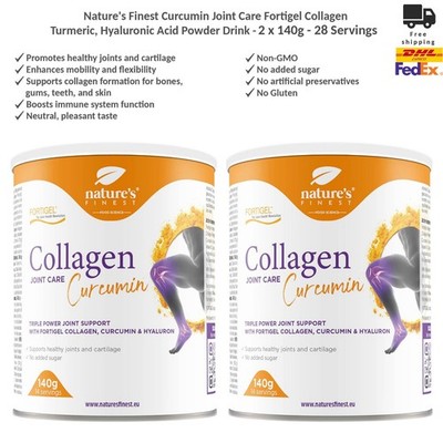 Nature's Finest Curcumin Gelenkpflege Pulver mit Kollagen und Kurkuma 2x140g