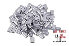 50 Pieces Aluminum Crimping Loop Sleeves Cable Crimp for 3/16 inch Wire Rope