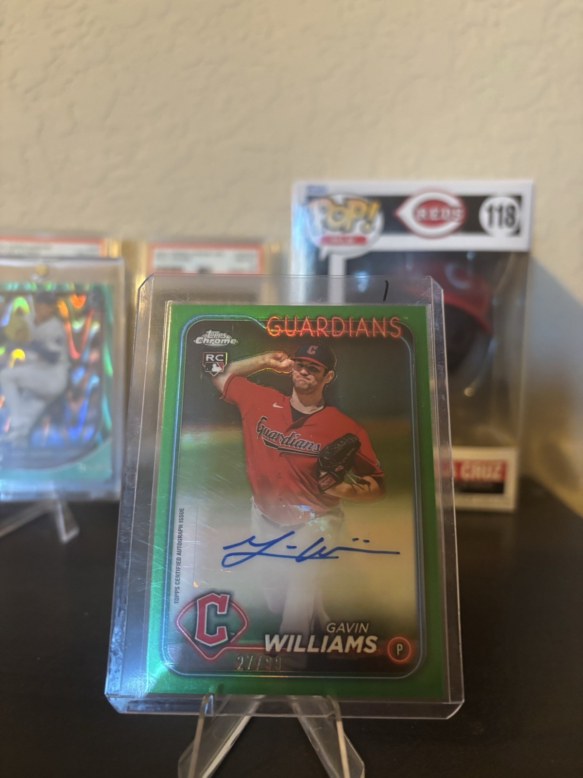 2024 Topps Chrome Update Gavin Williams Green Refractor RC Auto #’d /99 Rookie