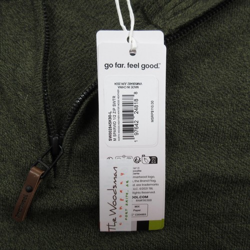 Smartwool Sweater Mens Large Half Zip Pullover North Woods Heather Wool Blend - Picture 9 of 20