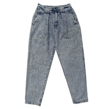 Vintage 80s Gitano Acid Wash Jeans Womens 12 (26x28) Pleated Baggy Fit Mom Rock