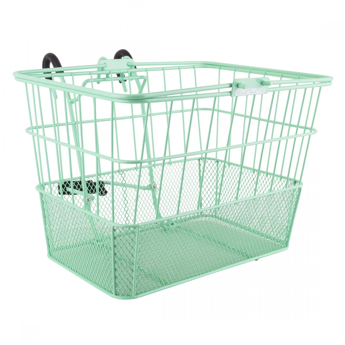 Sunlite Steel Mesh Bike Handlebar Basket with Lift-Off Mount - Seafoam Green