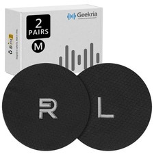 Geekria 2 Pairs Washable Headphone Covers M / Black