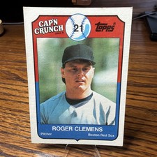 1989 Topps Cap'n Crunch Roger Clemens #18 Boston Red Sox EX Condition 🔥