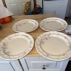 Pfaltzgraff Tea Rose 10 3/8" Scalloped Stoneware Dinner Plate Set Of 4