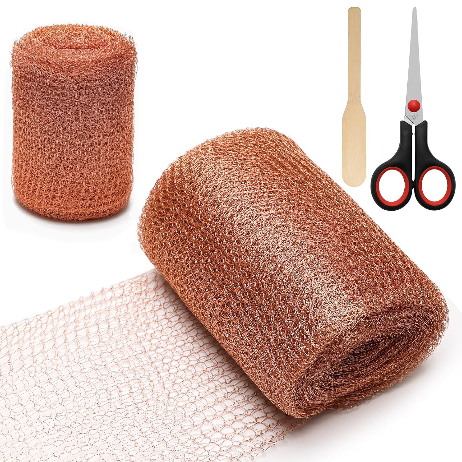 Copper Mesh Roll (5" x 50 ft), Blocker for Hole，Double Layer Copper Fill Fabr...
