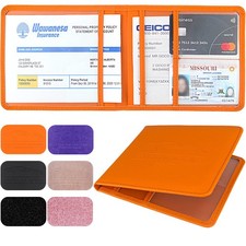 Car Registration and Insurance Holder, Leather Registration and Insurance Car...