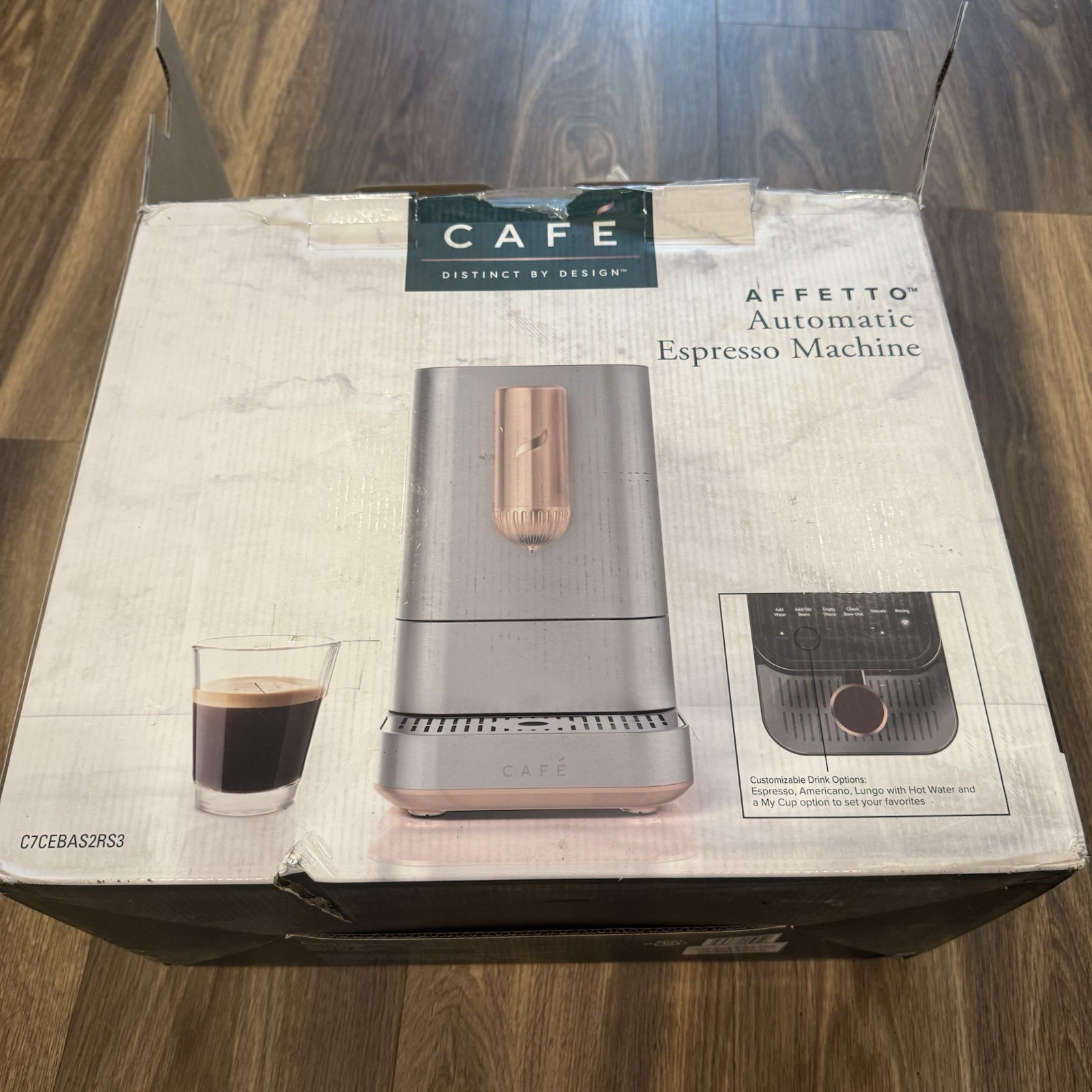 Caf&eacute; Affetto Automatic Espresso Machine Steel Silver With Brushed Copper