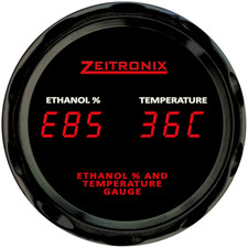 Zeitronix Eca-2 Ethanol Content Percentage And Fuel Temp Dual Gauge Only Red