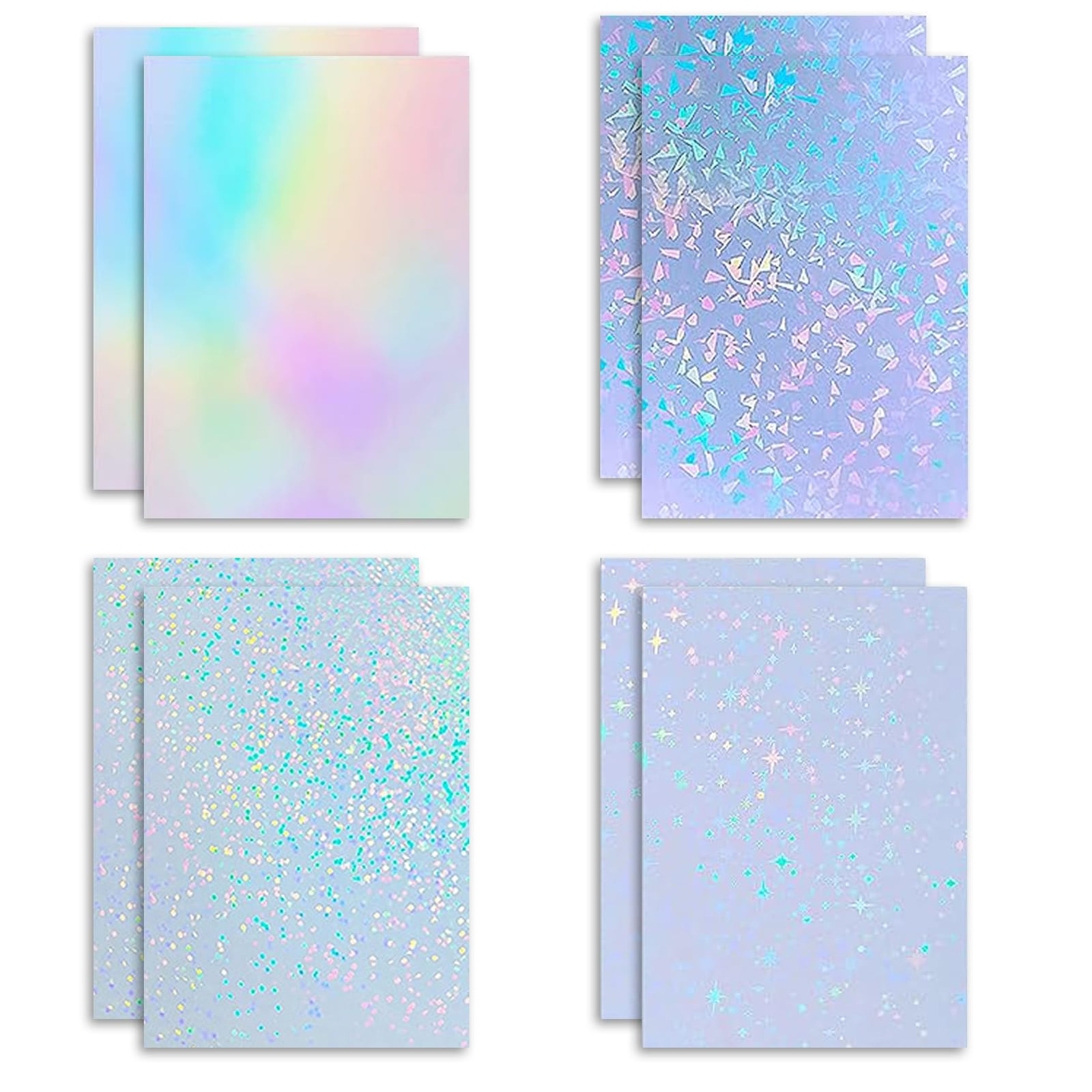 8 fogli di carta olografica, A4 carta trasparente,Holographic Sheet, per (z7d)