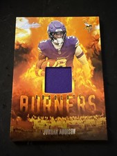 Jordan Addison Panini Absolute Football 2025 Absolute Burners Jersey Patch Card