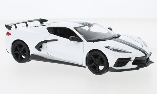 Maisto MAI31534WHITE - 1/24 - Chevrolet Corvette Stingray (C8), White, 2020 New
