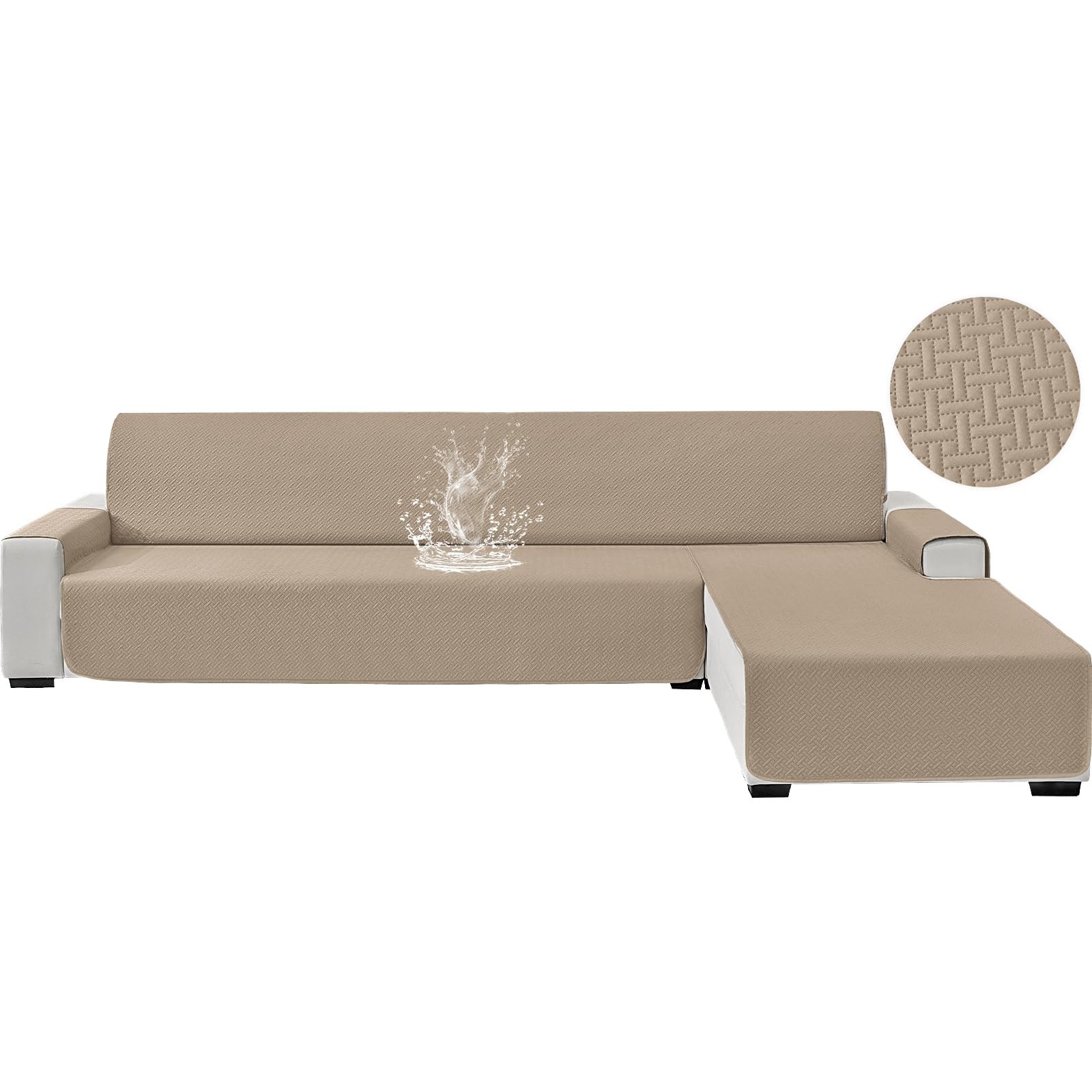 Housse canapé d'angle 2 places extensible, protection imperméable pour canapé d'angle salon