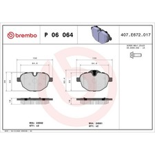 Brembo P 06 064 Bremsbelagsatz für BMW 5 6 7 X3 X4 X5 Z4 F10 G30 F90 F11 G31