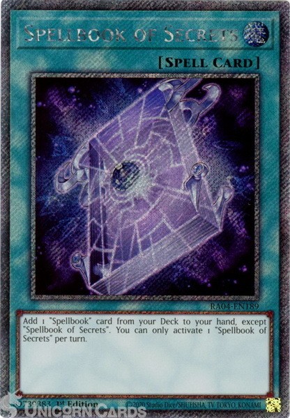 RA04-EN189 Spellbook of Secrets : Platinum Secret Rare 1st Edition Mint YuGiOh C