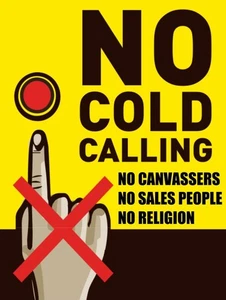 No Cold Calling Self Adhesive Sticker
