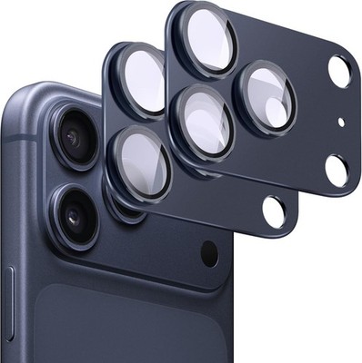 2 Pack For iPhone 17 Pro Max/17 Pro Tempered Glass Metal Camera Lens Protector