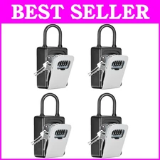 Compact and Secure Key Lock Box - Weather Resistant with Invisible Numbers, Grey