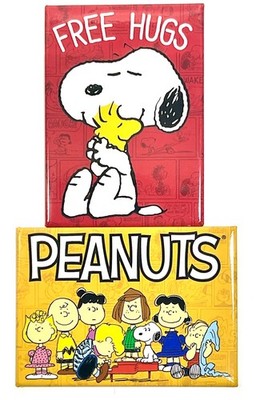 Peanuts Free Hugs Snoopy Hugging Woodstock Refrigerator Magnet & Peanuts Gang 2X