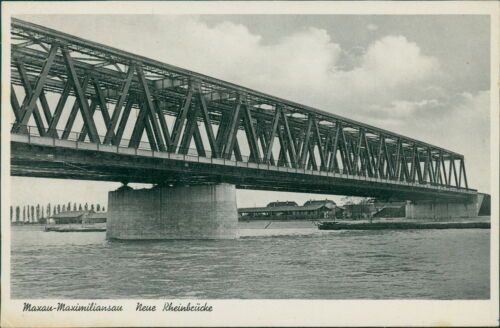 Ansichtskarte Karlsruhe Maximiliansau Neue Rheinbrücke (Nr.9392)