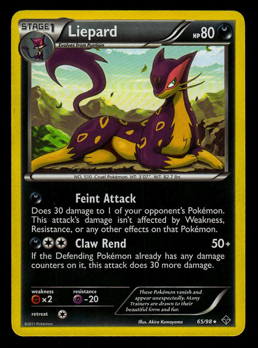 LP Liepard 65/98 Emerging Powers Pokemon 2011 Akira Komayama