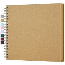 10 x 10 Inch DIY Scrapbook Photo Album Hardcover Kraft Blank Page Acid-, 100 ...