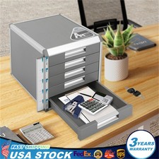 Multi Drawer Desktop Cabinet 5 Drawer Aluminum File Cabinet Storage Silver