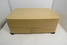 1847 Rogers Silverware Box Storage Chest Pink Felt Fabric Lined One Drawer