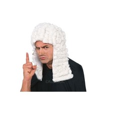 Deluxe White Judge Fancy Dress Wig