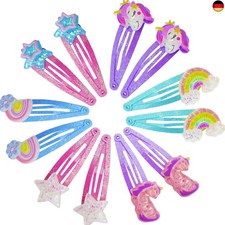 Haarspangen Spangen f&uuml;r M&auml;dchen, 6 Paar Einhorn Haarnadeln, niedliche Haarspange
