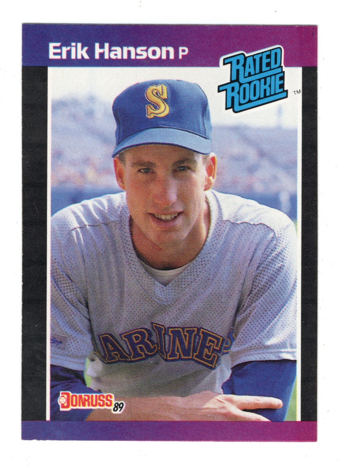 1989 Donruss Erik Hanson #32 RC Rated Rookie Mariners BB2