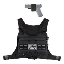 Outdoor Sports Chest Bag for Men with Holder, Breathable Running Chest Pack F...