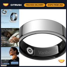 Smart Ring for Men  Women - Sleep  Fitness Tracker, Silver Size 10, Health Mon