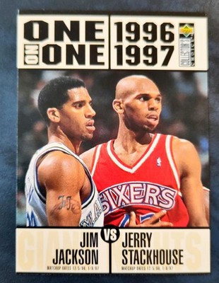 UPPER DECK - ONE ON ONE 1996-1997 Jim JACKSON VS. JERRY STACKHOUSE - #360 
