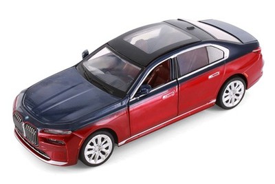 2023 BMW i7 G70 Limousine 1/24 Scale Diecast Model by Showcasts - BLUE/RED