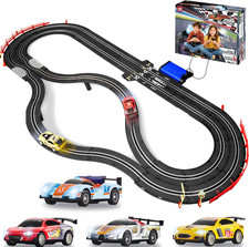 Electric Slot Car Race Track Set with 4 High Speed Cars