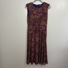 Lauren Ralph Lauren Dress Women’s Size 8 Paisley Cap Sleeve Twist Front Colorful