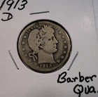 1913 D   Barber  Silver  Quarter Dollar   Low Mintage