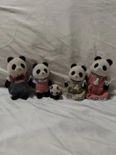 Epoch Calico Critters WILDER PANDA BEAR FAMILY Set GUC 5 piece Sylvania Families