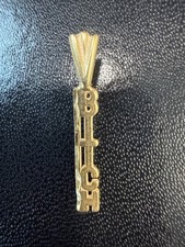 24k Gold Plated Sterling Silver .925 Bitch Charm Pendant. For The ex?