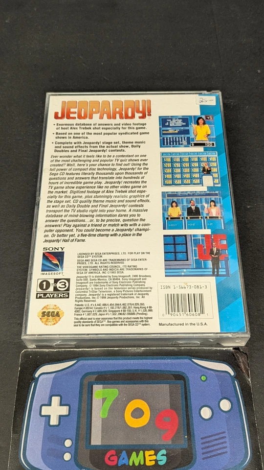 Jeopardy (Sega CD, 1994) CIB COMPLETE IN BOX - Image 2 of 4