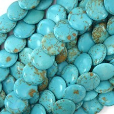 4x16mm blue turquoise lentil beads 15.5" strand