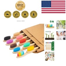 Multicolored Biodegradable Toothbrush Set - 10 Soft-Bristle Eco-Friendly Choices