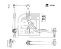 Febi 186640 Querlenker Vorne Rechts FüR Citroen C5 II 1.6D-3.0 03.01-09.08