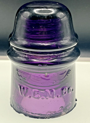 GREAT DARK ROYAL PURPLE   W.G.M.CO TOLL STYLE GLASS INSULATOR SEE photos - CHIPS