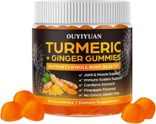 Turmeric Gummies, Joint  Muscle Relief  Immune Support, Natural Pineapple Flav