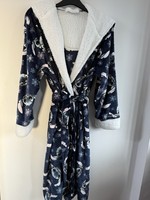 Disney Lilo & Stitch Women's Dressing Gown Navy Snowflake Medium 12-14