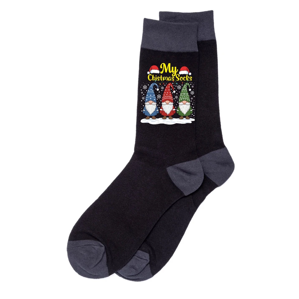 My Christmas Socks Gonk Funny Xmas Men's Black Christmas Gift  - Image 3 of 4