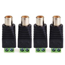 4 Pack RCA to Solderless Female Connector Phono Audio Terminal Block Plug